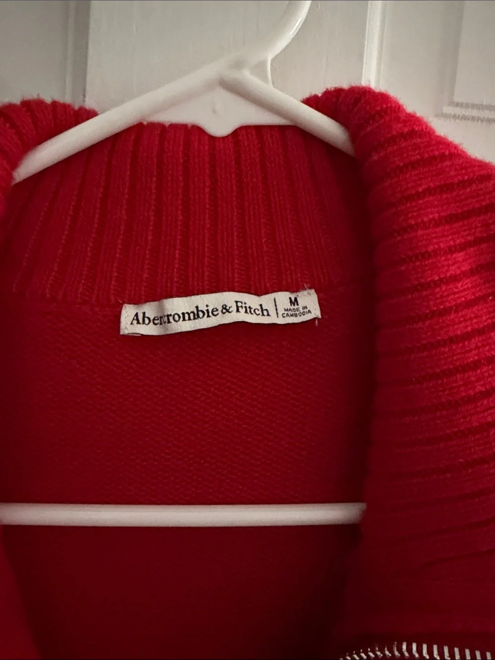 Abercrombie double Zipper Cardigan Red M